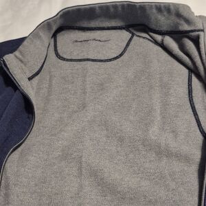 Tommy Bahama Gray and Navy Zip-Up Vest Size Large